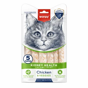 بستنی درمانی گربه ونپی مخصوص مشکلات کلیوی با طعم مرغ و سبزیجات Wanpy Kidney Health Creamy Treat