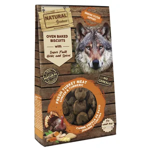 تشویقی تقویت کننده سیستم ایمنی سگ natural greatness با طعم بوقلمون و زنجبیل و زردچوبه oven baked