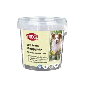 تشویقی سطلی سگ مدل قلب با طعم مرغ، بره و سالمون تریکسی trixie happy mix