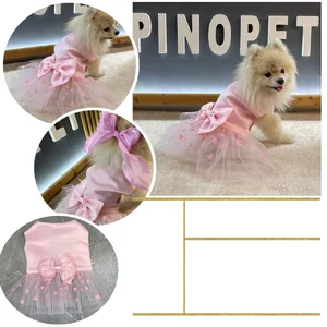 لباس عروس دخترانه صورتی با گل سر