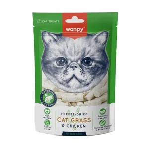 تشویقی گربه ونپی طعم مرغ و علف گربه Wanpy cat grass & chicken