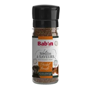 ادویه طعم دهنده غذای خشک سگ و گربه بابین فرانسه طعم مرغ و گوجه فرنگی