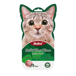 بستنی گربه کت نیپ بایولاین با طعم خرگوش Bioline Cat Snacks with Rabbit and Catnip بسته 5 عددی