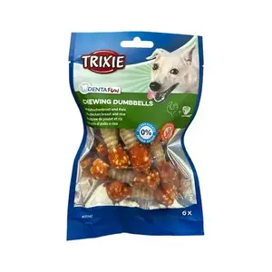 تشویقی دنتال سگ تریکسی مدل دمبل مرغ و برنج trixie chewing dumbbells