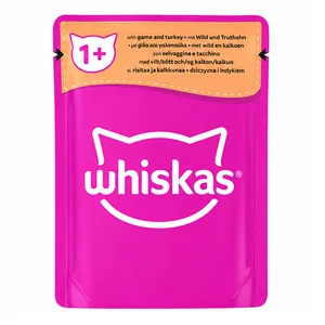 پوچ گربه ویسکاس طعم بوقلمون و گوشت شکار در ژله