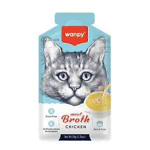 سوپ گربه ونپی با طعم مرغ Wanpy Cat Meat Broth With Chicken وزن 50 گرم