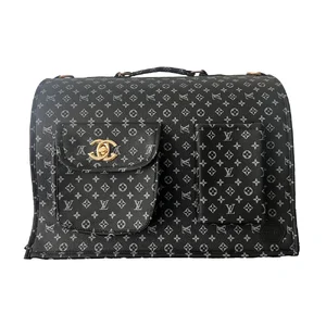 کیف حمل پت مدل کوکو طرح LV خاکستری