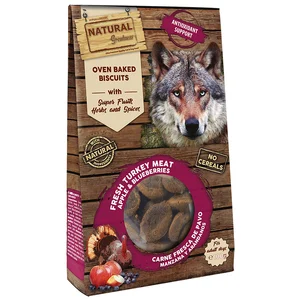 تشویقی آنتی اکسیدان سگ natural greatness با طعم بوقلمون و سیب و بلوبری oven baked