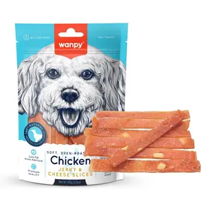 تشویقی ونپی نواری مرغ و پنیر wanpy chicken jerky & cheese slices