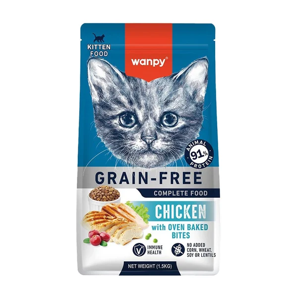 غذای خشک بچه گربه ونپی با طعم مرغ Wanpy kitten food chicken