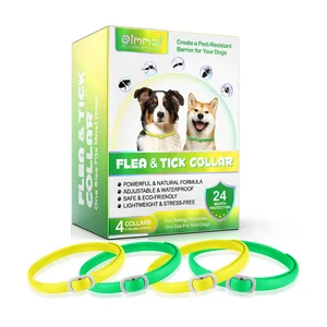 قلاده ضد کک و کنه سگ اویمال رنگ سبز و زرد 4 عددی oimmal flea & tick collar