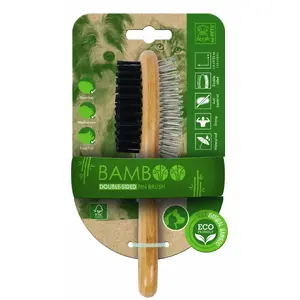 برس بامبو سگ و گربه دوطرفه ام پتس mpets bamboo double sided pin brush
