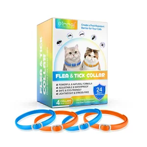 قلاده ضد کک و کنه گربه اویمال آبی و نارنجی Oimmal Flea & Tick Collar For Cats بسته 4 عددی