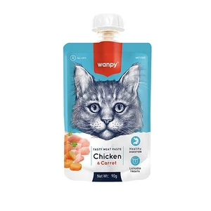 پودینگ گربه ونپی با طعم مرغ و هویج Wanpy Soup Chicken & Carrot وزن 90 گرم