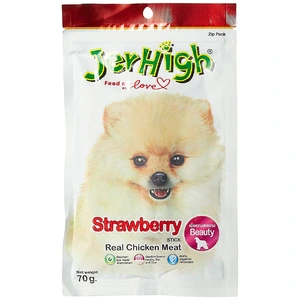 تشویقی سگ جرهای مرغ و توت فرنگی - jerhigh chicken strawberry