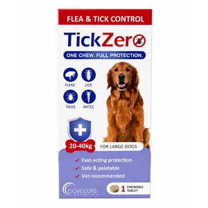 قرص ضد کک و کنه سگ تیک زیرو ادواکر Advacare TickZero وزن 20 تا 40 کیلوگرم