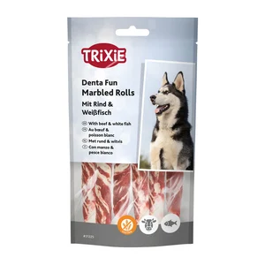 تشویقی سگ فلورایدی با دورپیچ گوشت گوساله و ماهی تریکسی trixie denta fun marbled rolls