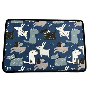 مت زیر ظرف آب و غذا می پت طرح سگ سورمه ای