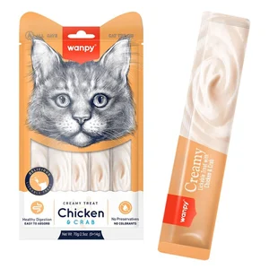 بستنی گربه با طعم ماهی مرغ و خرچنگ ونپی wanpy creamy treat chicken & crab