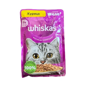 پوچ گربه ویسکاس روسی طعم مرغ در ژله ای 75 گرم