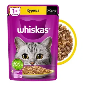 پوچ گربه ویسکاس روسی طعم مرغ در ژله ای 75 گرم