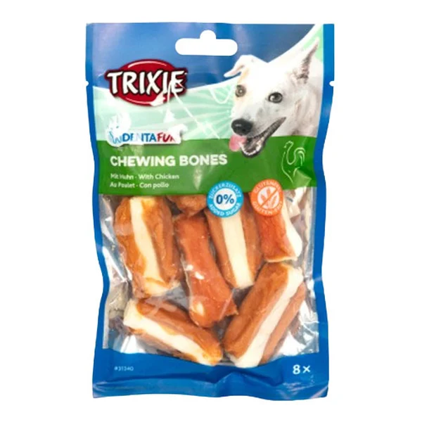 تشویقی دنتال سگ تریکسی مدل استخوان با روکش مرغ trixie chewing bones