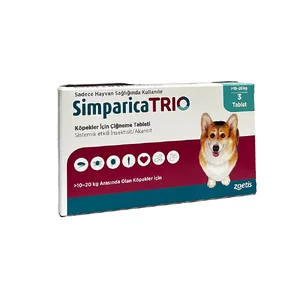 قرص ضد کک و کنه سگ سیمپاریکا تریو وزن 10 تا 20 کیلوگرم zoetis simparica TRIO